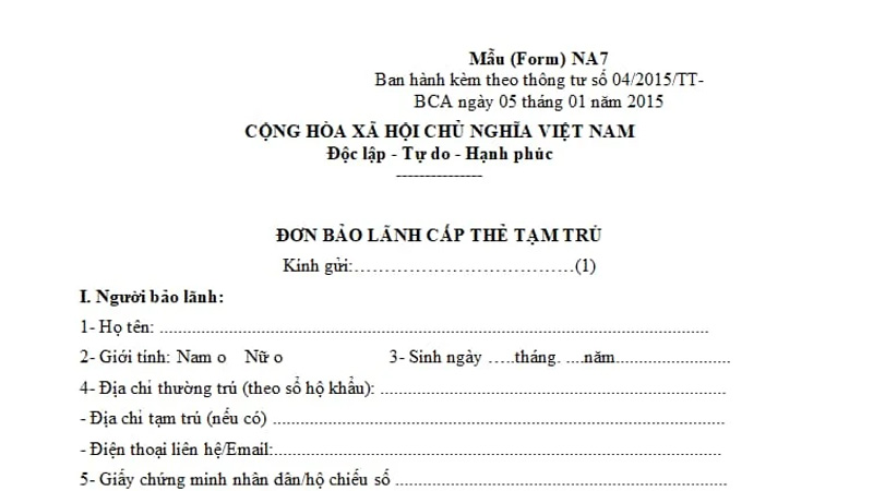 Đơn xin bảo lãnh tạm trú cho người nước ngoài mẫu mới nhất 3 don-bao-lanh-tam-tru-nguoi-nuoc-ngoai