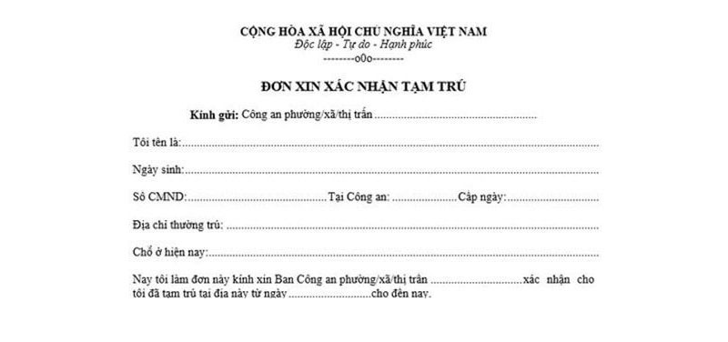 Download mẫu đơn xin xác nhận tạm trú để xin học mới nhất 3 mau-don-xin-xac-nhan-tam-tru