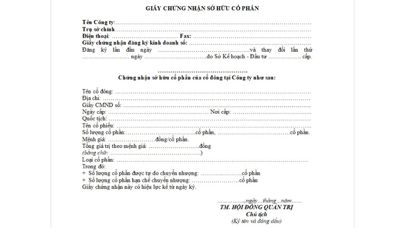 Mẫu giấy giấy chứng nhận góp vốn kinh doanh và sở hữu cổ phần 6 giay-chung-nhan-gop-von-2